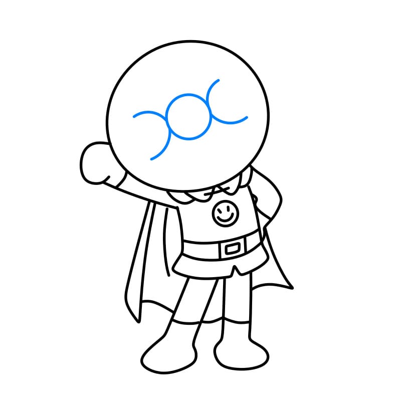 Hướng dẫn vẽ nhân vật Anpanman dễ thương cho bé - Bước 6