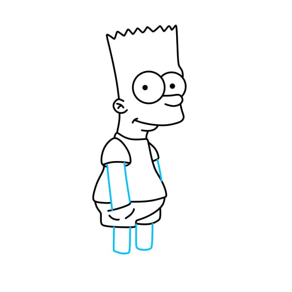 Hướng dẫn vẽ nhân vật Bart Simpson đơn giản - Bước 6
