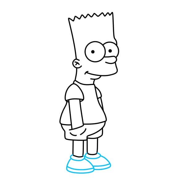 Hướng dẫn vẽ nhân vật Bart Simpson đơn giản - Bước 7