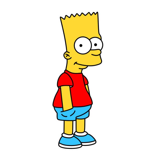 Hướng dẫn vẽ nhân vật Bart Simpson đơn giản - Bước 8