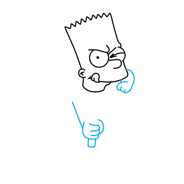 Hướng dẫn vẽ Bart Simpson nghịch ngợm - Bước 5