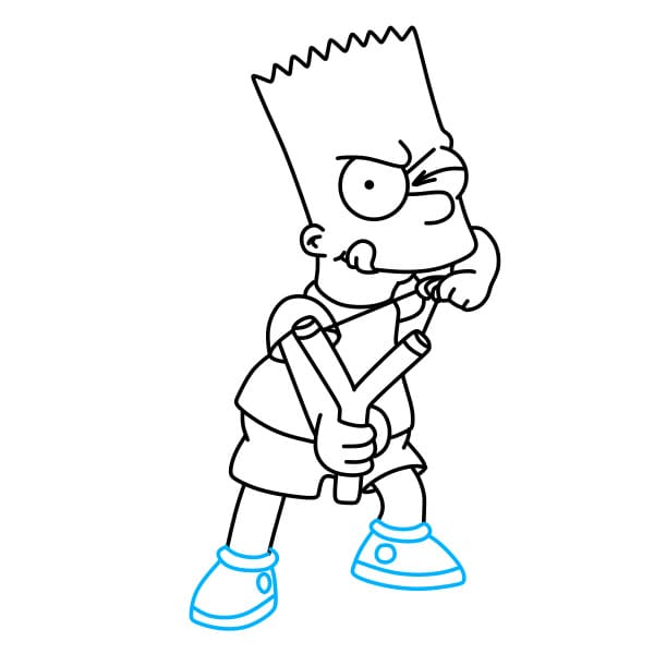 Hướng dẫn vẽ Bart Simpson nghịch ngợm - Bước 8
