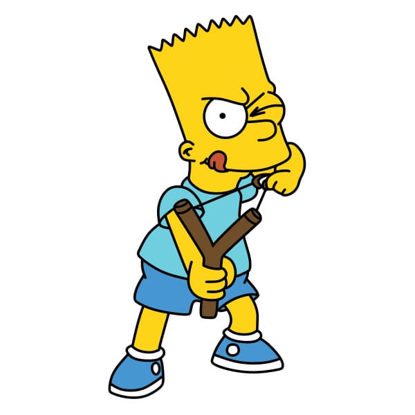 Hướng dẫn vẽ Bart Simpson nghịch ngợm - Bước 9