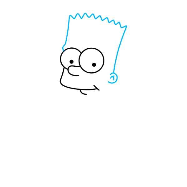 Hướng dẫn vẽ Bart Simpson đang suy tư - Bước 3