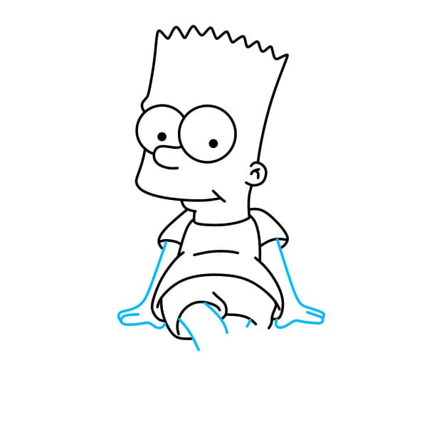 Hướng dẫn vẽ Bart Simpson đang suy tư - Bước 6