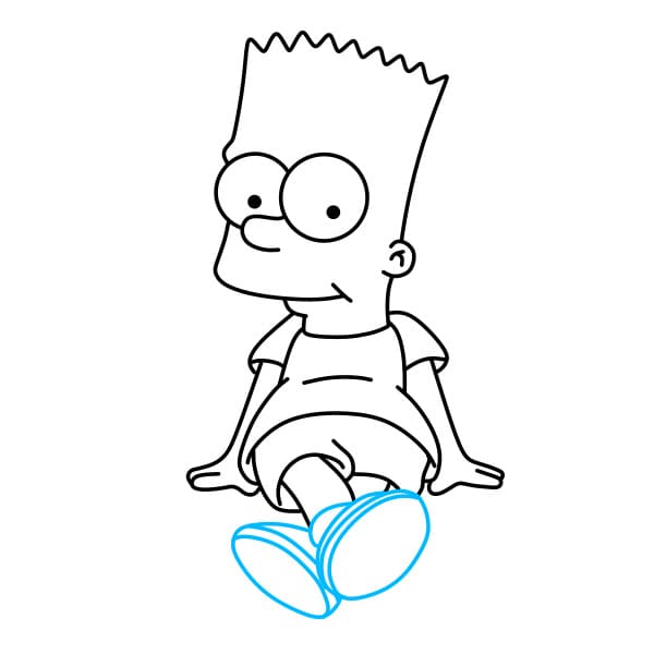 Hướng dẫn vẽ Bart Simpson đang suy tư - Bước 7