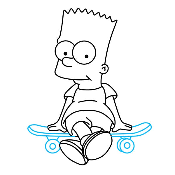 Hướng dẫn vẽ Bart Simpson đang suy tư - Bước 8