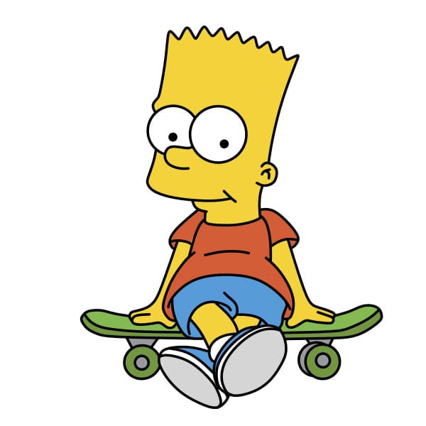 Hướng dẫn vẽ Bart Simpson đang suy tư - Bước 9