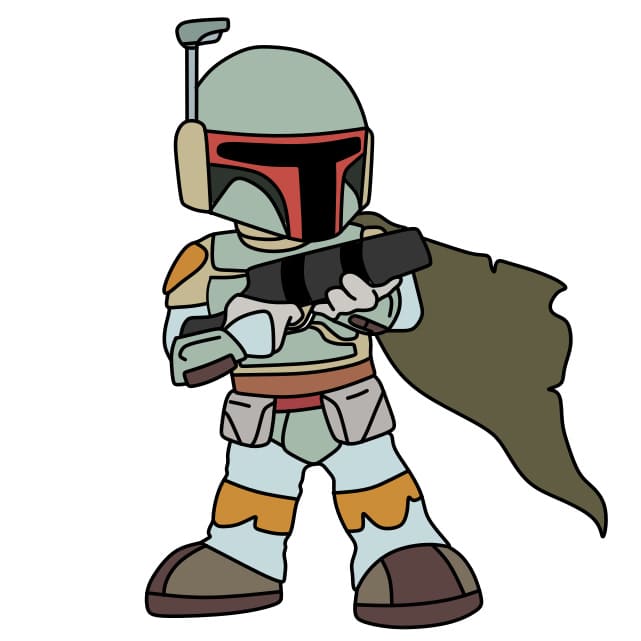 Hướng dẫn vẽ Boba Fett trong bộ phim Star wars - Bước 11