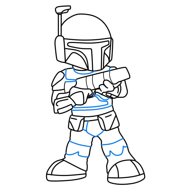 Hướng dẫn vẽ Boba Fett trong bộ phim Star wars - Bước 9
