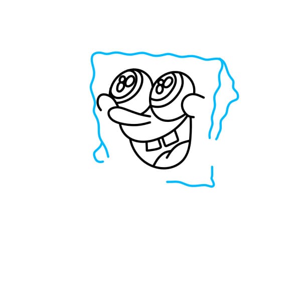 Hướng dẫn vẽ bọt biển SpongeBob vui vẻ - Bước 2