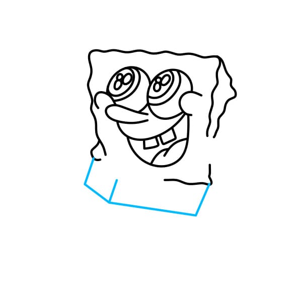 Hướng dẫn vẽ bọt biển SpongeBob vui vẻ - Bước 3