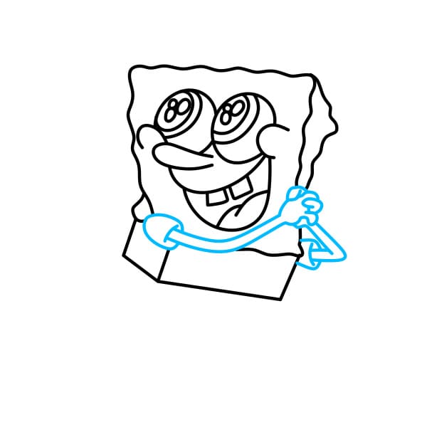 Hướng dẫn vẽ bọt biển SpongeBob vui vẻ - Bước 4