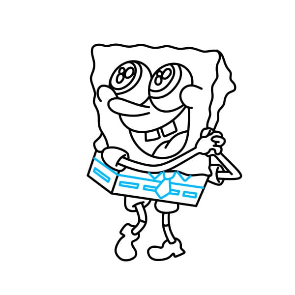 Hướng dẫn vẽ bọt biển SpongeBob vui vẻ - Bước 7