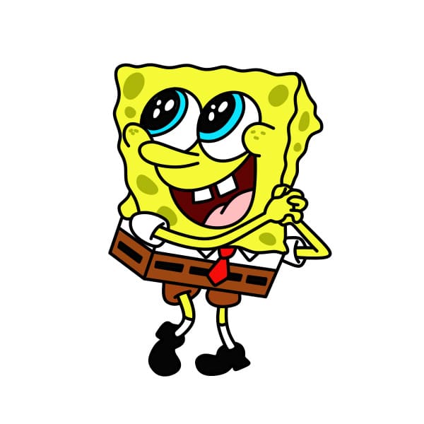 Hướng dẫn vẽ bọt biển SpongeBob vui vẻ