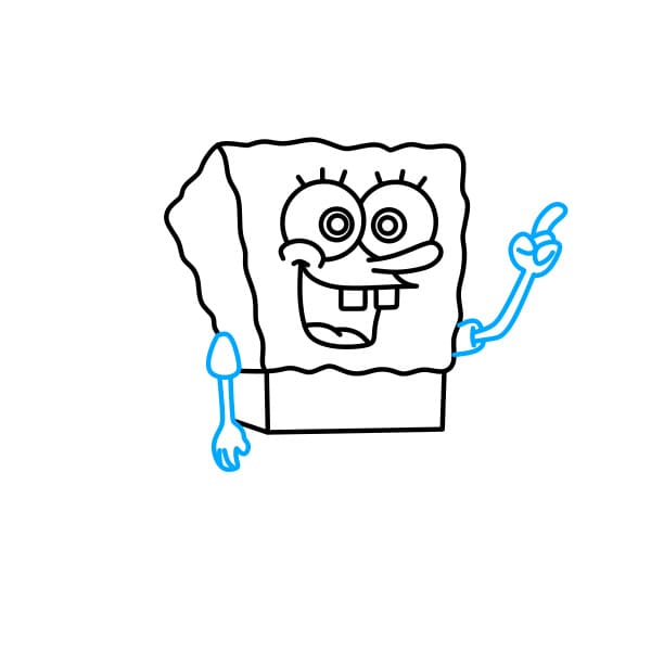 Hướng dẫn vẽ bọt biển SpongeBob thân thiện - Bước 4