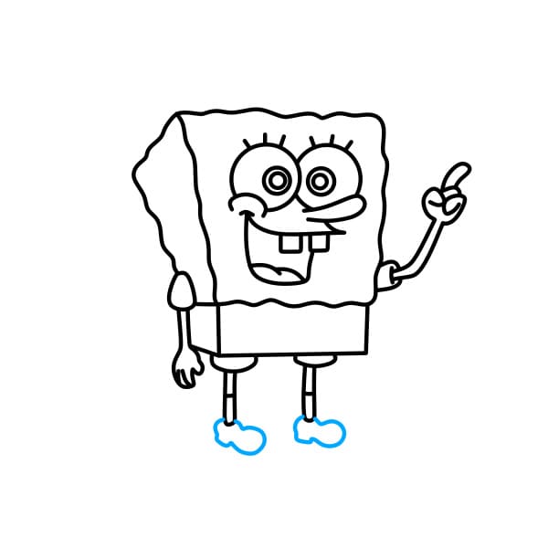 Hướng dẫn vẽ bọt biển SpongeBob thân thiện - Bước 5