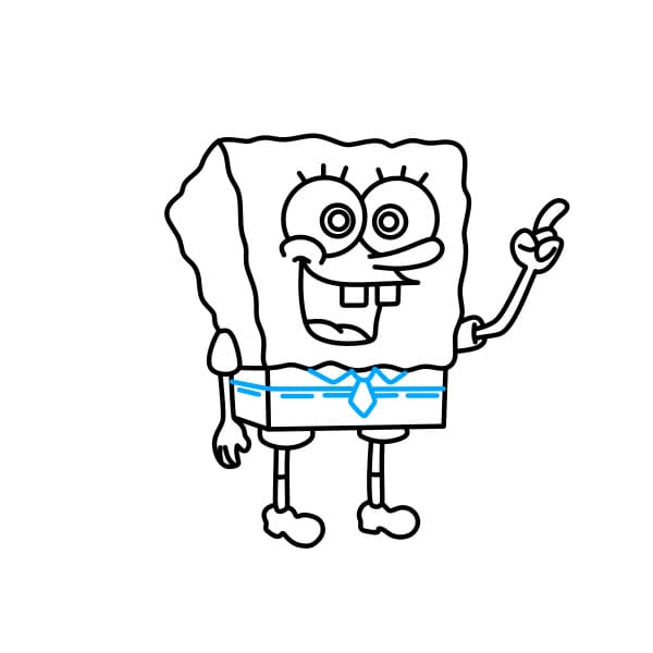 Hướng dẫn vẽ bọt biển SpongeBob thân thiện - Bước 6