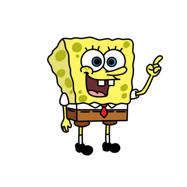 Hướng dẫn vẽ bọt biển SpongeBob thân thiện