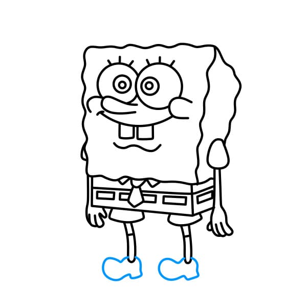 Hướng dẫn vẽ bọt biển SpongeBob - Bước 6