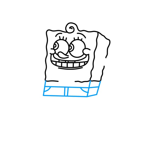 Hướng dẫn vẽ bọt biển SpongeBob vui nhộn - Bước 3