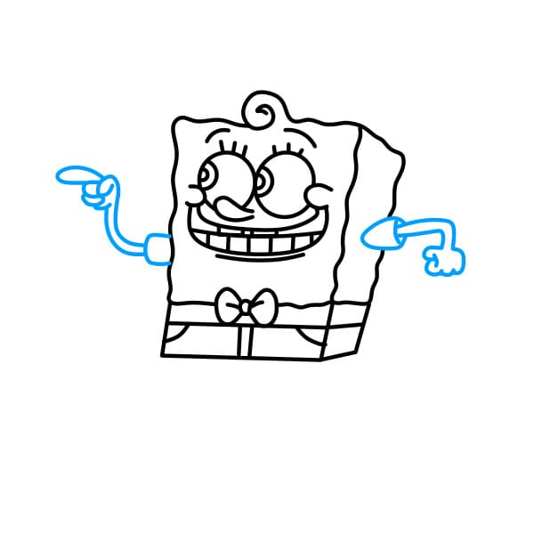 Hướng dẫn vẽ bọt biển SpongeBob vui nhộn - Bước 4