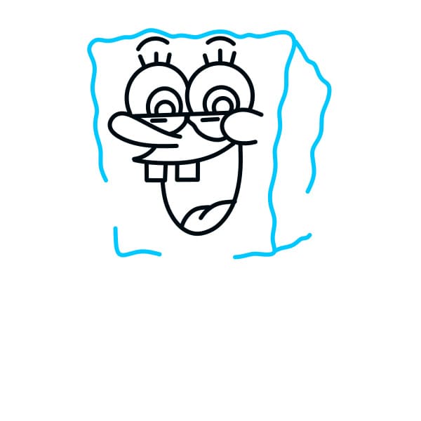 Hướng dẫn vẽ bọt biển SpongeBob đang ca hát - Bước 2