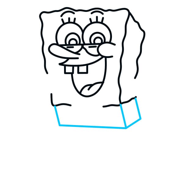 Hướng dẫn vẽ bọt biển SpongeBob đang ca hát - Bước 3