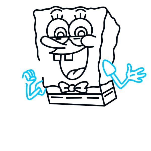 Hướng dẫn vẽ bọt biển SpongeBob đang ca hát - Bước 5