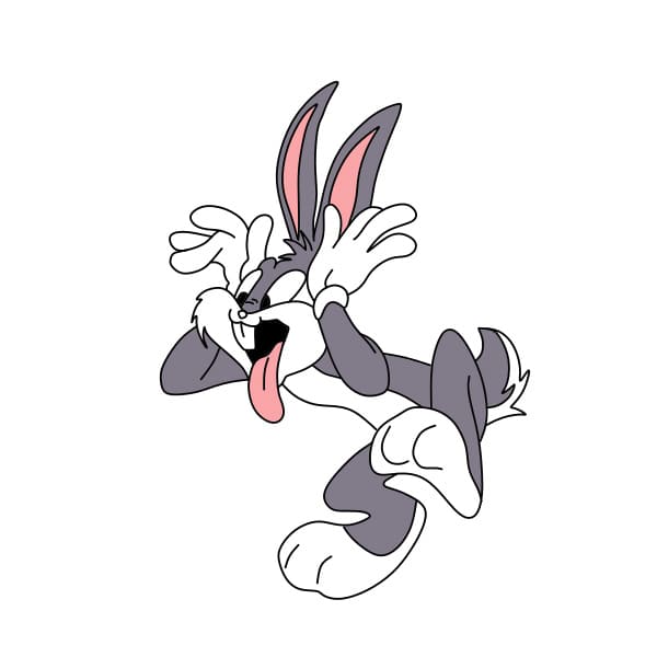 Hướng dẫn vẽ nhân vật Bugs Bunny tinh nghịch cho bé - Bước 9