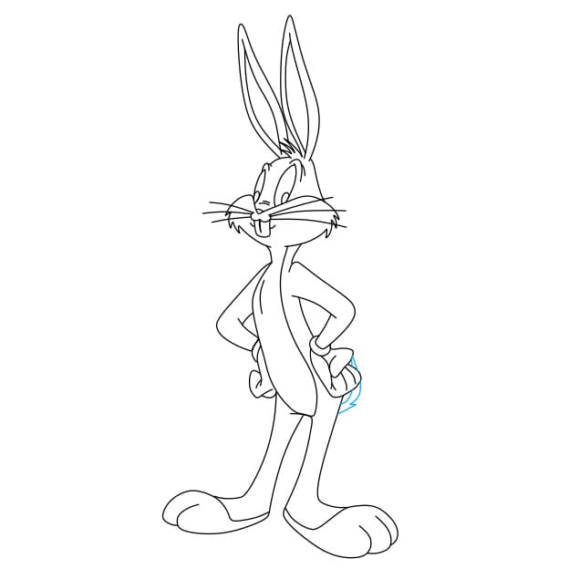 Hướng dẫn vẽ nhân vật Bugs Bunny đơn giản và đẹp cho bé - Bước 11