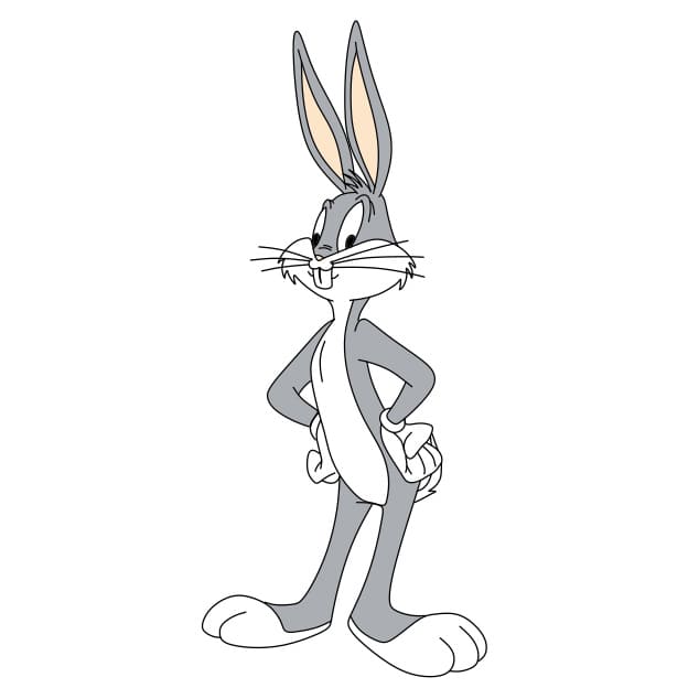 Hướng dẫn vẽ nhân vật Bugs Bunny đơn giản và đẹp cho bé - Bước 12