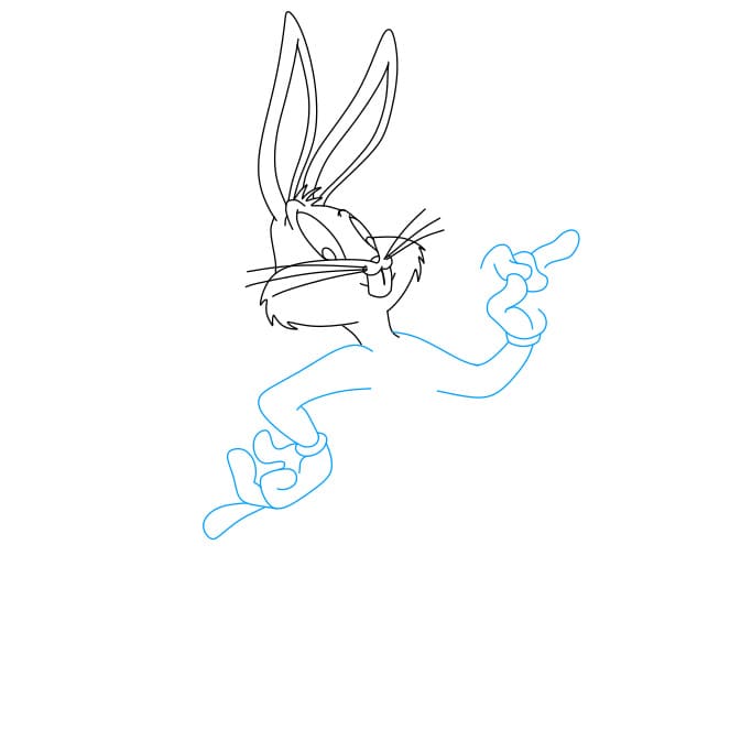 Hướng dẫn vẽ nhân vật Bugs Bunny đang ăn cà rốt cho bé - Bước 7