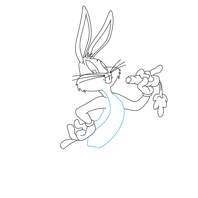 Hướng dẫn vẽ nhân vật Bugs Bunny đang ăn cà rốt cho bé - Bước 8