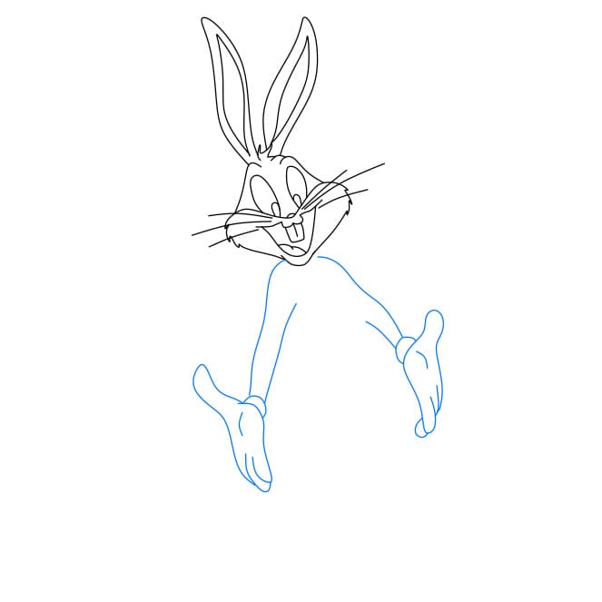 Hướng dẫn vẽ nhân vật Bugs Bunny đơn giản và đẹp cho bé - Bước 5