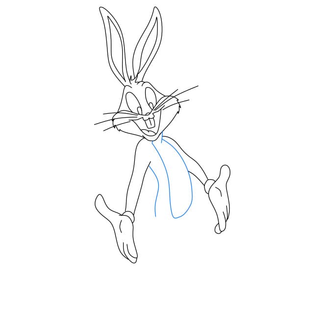 Hướng dẫn vẽ nhân vật Bugs Bunny đơn giản và đẹp cho bé - Bước 6
