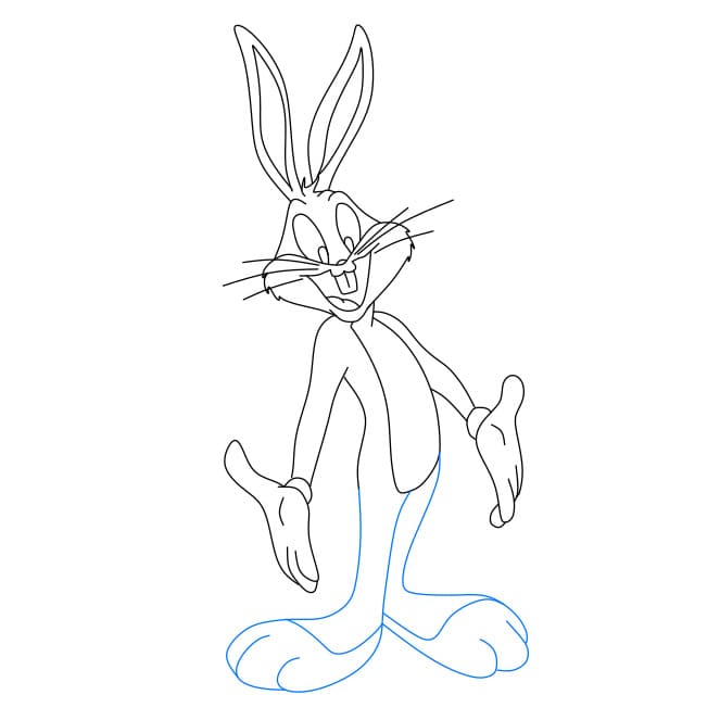 Hướng dẫn vẽ nhân vật Bugs Bunny đơn giản và đẹp cho bé - Bước 7