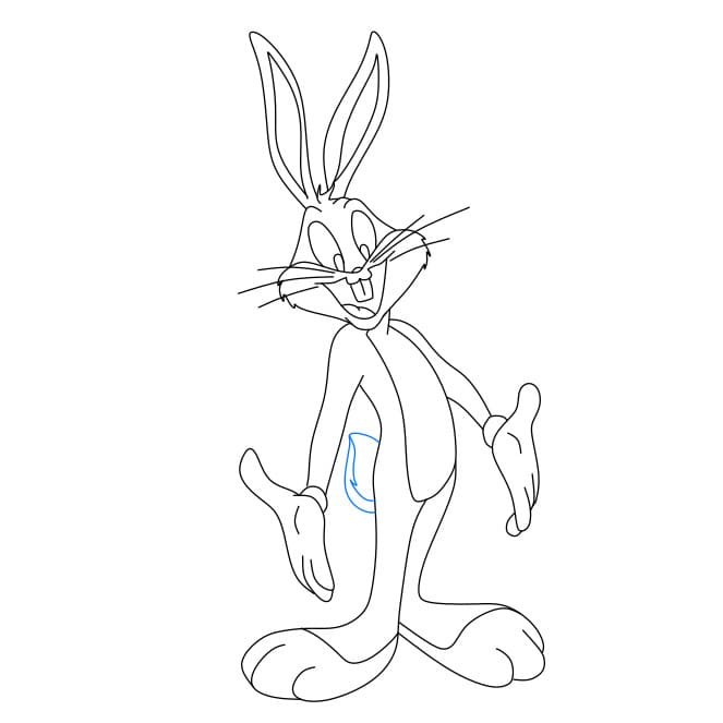 Hướng dẫn vẽ nhân vật Bugs Bunny đơn giản và đẹp cho bé - Bước 8