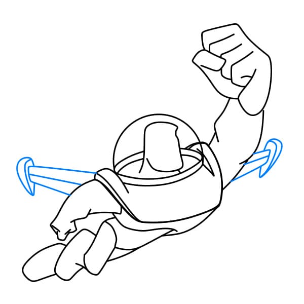 Hướng dẫn vẽ Buzz Lightyear (một nhân vật trong bộ phim hoạt hình Câu Chuyện Đồ chơi) đơn giản cho bé - Bước 6