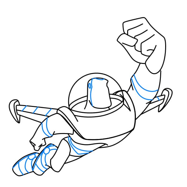 Hướng dẫn vẽ Buzz Lightyear (một nhân vật trong bộ phim hoạt hình Câu Chuyện Đồ chơi) đơn giản cho bé - Bước 7