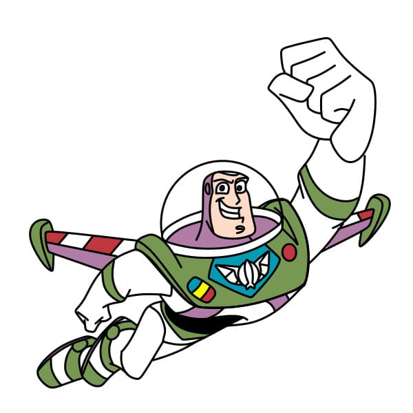 Hướng dẫn vẽ Buzz Lightyear (một nhân vật trong bộ phim hoạt hình Câu Chuyện Đồ chơi) đơn giản cho bé