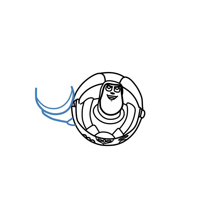 Hướng dẫn vẽ Buzz Lightyear tư thế bay chiến đấu. - Bước 6