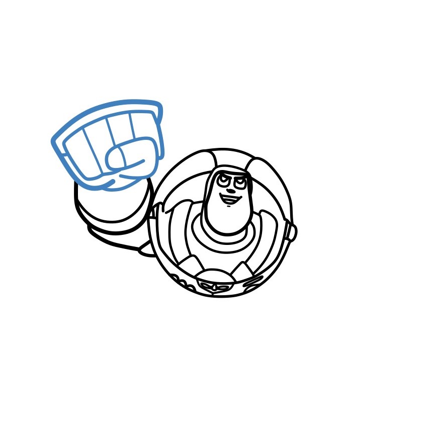 Hướng dẫn vẽ Buzz Lightyear tư thế bay chiến đấu. - Bước 7