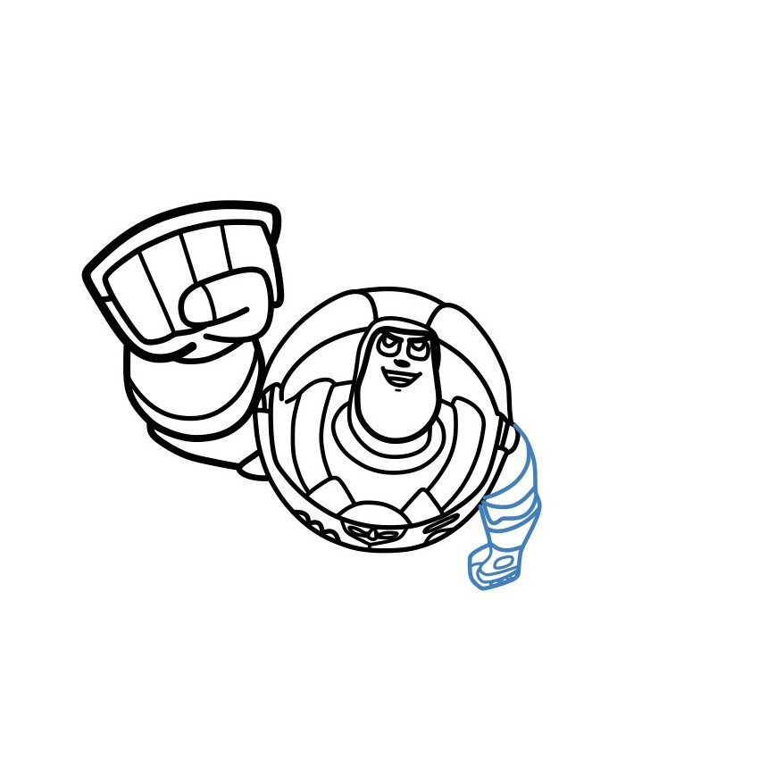 Hướng dẫn vẽ Buzz Lightyear tư thế bay chiến đấu. - Bước 8