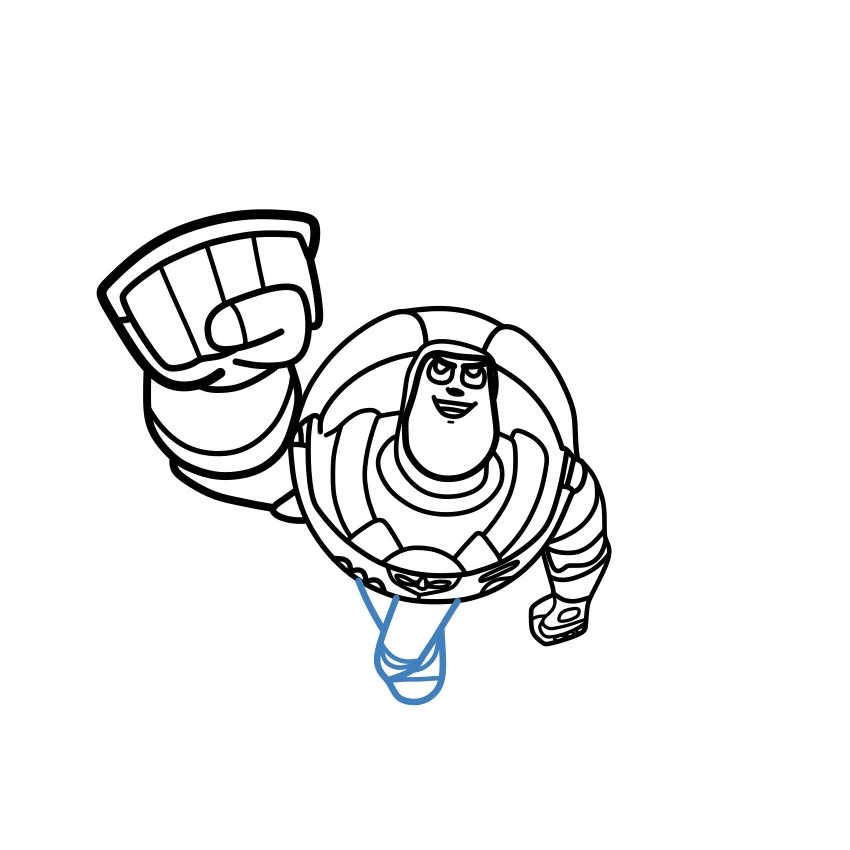 Hướng dẫn vẽ Buzz Lightyear tư thế bay chiến đấu. - Bước 9