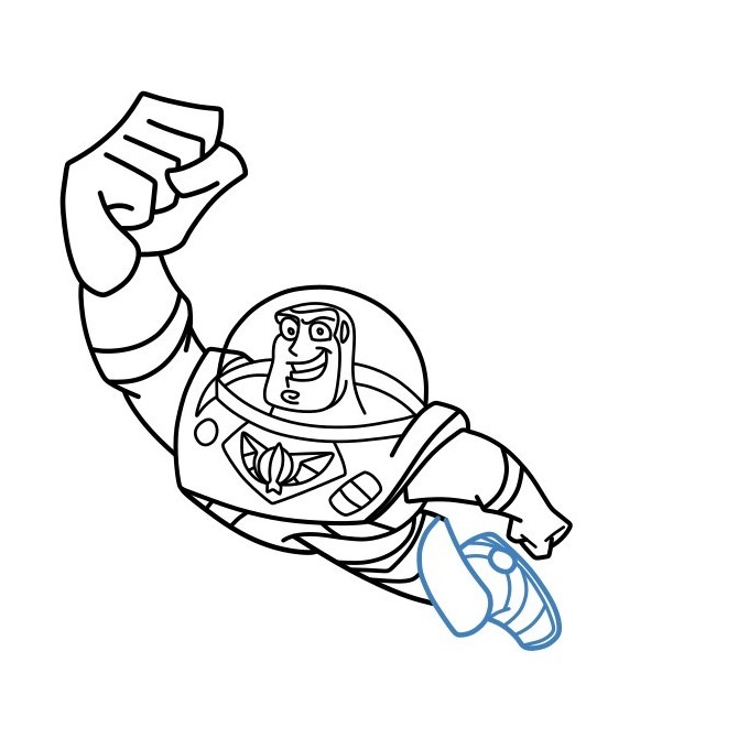 Hướng dẫn vẽ Buzz Lightyear đang bay. - Bước 10
