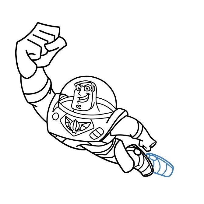 Hướng dẫn vẽ Buzz Lightyear đang bay. - Bước 11