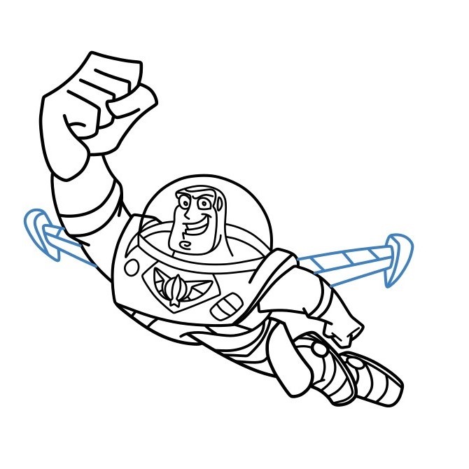 Hướng dẫn vẽ Buzz Lightyear đang bay. - Bước 12