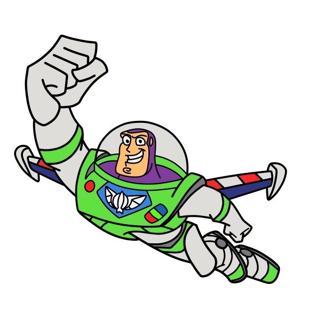 Hướng dẫn vẽ Buzz Lightyear đang bay. - Bước 13