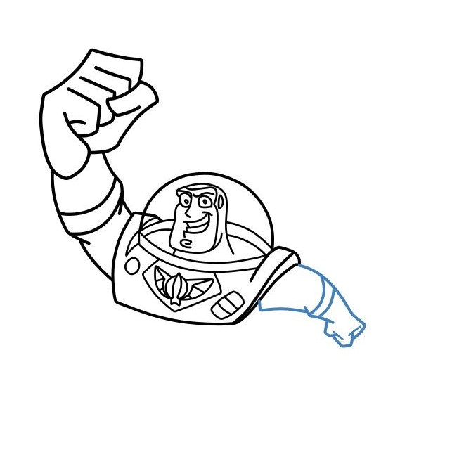 Hướng dẫn vẽ Buzz Lightyear đang bay. - Bước 7
